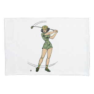 Housse D'oreillers Se réchauffer pour Golf Lady Golfer