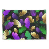 Housse D'oreillers Seamless Pattern with Mardi Gras feathers (Dos-Droit)