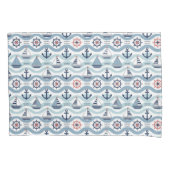 Housse D'oreillers Seaside Blue Sailboats & Anchors Pattern ID1258 (devant)