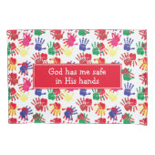 Housse D'oreillers SÉCURITÉ EN DIEUX MAINS Enfants Peints Mains (devant)