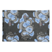 Housse D'oreillers Serpents et roses bleus (Dos-gauche)