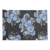 Housse D'oreillers Serpents et roses bleus (Dos-Droit)
