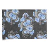 Housse D'oreillers Serpents et roses bleus (devant-Droit)
