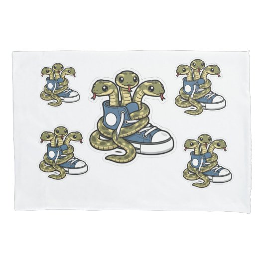 Housse D'oreillers Serpents sur chaussures (devant)