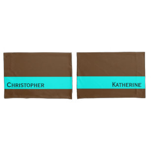 Housse D'oreillers SEULEMENT DES STRIPES DE COULEUR - turquoise + vot