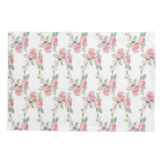 Housse D'oreillers Shabby Chic Rose Floral (Dos)