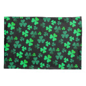 Housse D'oreillers Shamrock Clover Irlande Irish Modern Green & Black (Dos-gauche)