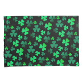 Housse D'oreillers Shamrock Clover Irlande Irish Modern Green & Black (devant-Droit)