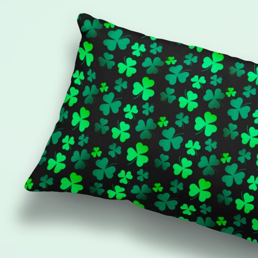 Housse D'oreillers Shamrock Clover Irlande Irish Modern Green & Black