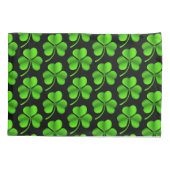 Housse D'oreillers Shamrocks sur cccnt noir (Dos)