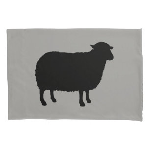 Housse D'oreillers Silhouette de moutons noirs