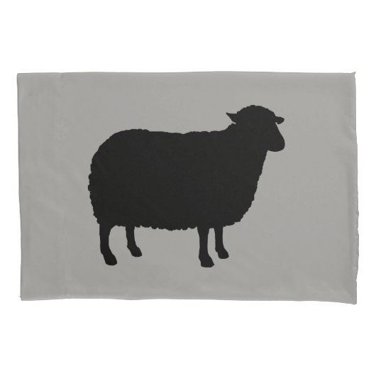 Housse D'oreillers Silhouette de moutons noirs (devant)