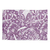 Housse D'oreillers Silhouettes botaniques violet et blanc (Dos-gauche)