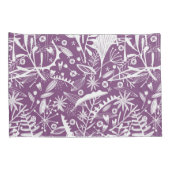 Housse D'oreillers Silhouettes botaniques violet et blanc (Dos-Droit)