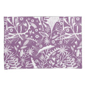 Housse D'oreillers Silhouettes botaniques violet et blanc (devant-Droit)