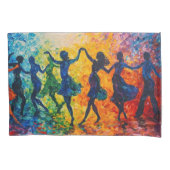 Housse D'oreillers Silhouettes colorées dansant (devant)