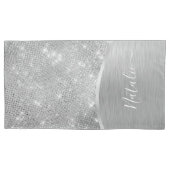 Housse D'oreillers Silver Glitter Glam Bling Personalized (devant)