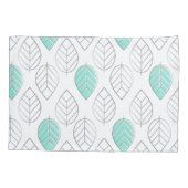 Housse D'oreillers Silver & Turquoise Design chic & moderne feuille (Dos)