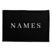 Housse D'oreillers Simple Black Custom Ajouter Votre Nom Élégant (Dos)