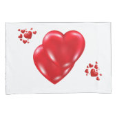 Housse D'oreillers Simple coeur rouge sur Heureuse Sainte-Valentin bl (devant-Droit)