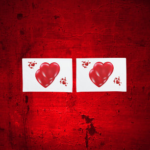 Housse D'oreillers Simple coeur rouge sur Heureuse Sainte-Valentin bl
