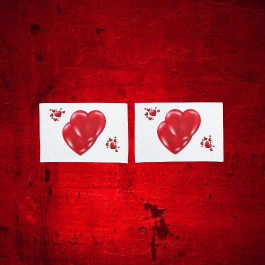 Housse D'oreillers Simple coeur rouge sur Heureuse Sainte-Valentin bl