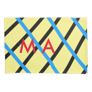 Housse D'oreillers Simple monogramme ajouter votre nom lettre man min