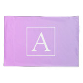 Housse D'oreillers Simple Monogramme | Dégradé Rose/Violet Subtil (Dos)