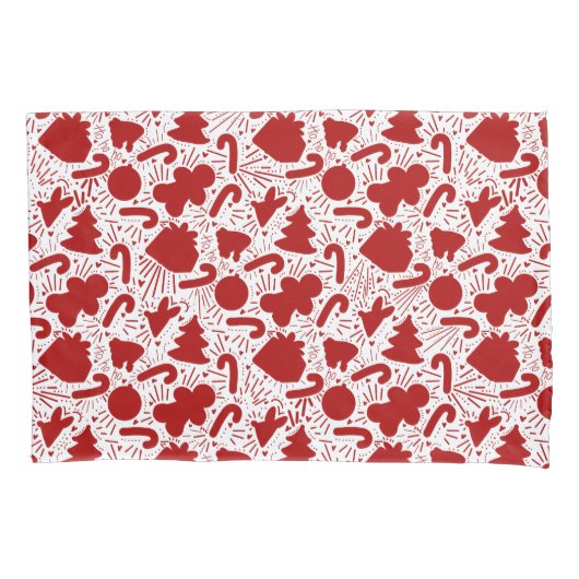 Housse D'oreillers Simple Motif de Noël rouge (devant)