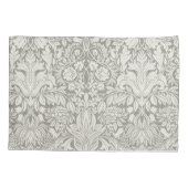 Housse D'oreillers Simple motif floral damassé blanc (Dos)