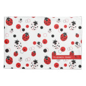 Housse D'oreillers Simple Motif Ladybug rouge, noir et blanc (Dos)