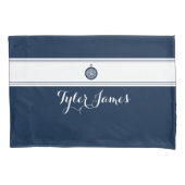 Housse D'oreillers Simples Compass de marine moderne Script personnal (devant-gauche)