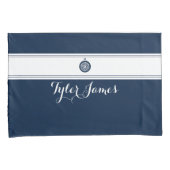 Housse D'oreillers Simples Compass de marine moderne Script personnal (devant-Droit)