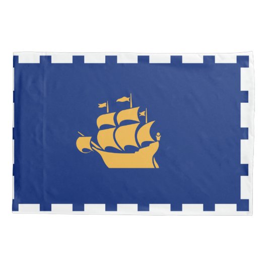 Housse D'oreillers Single Pillowcase with flag of Quebec City (Dos)