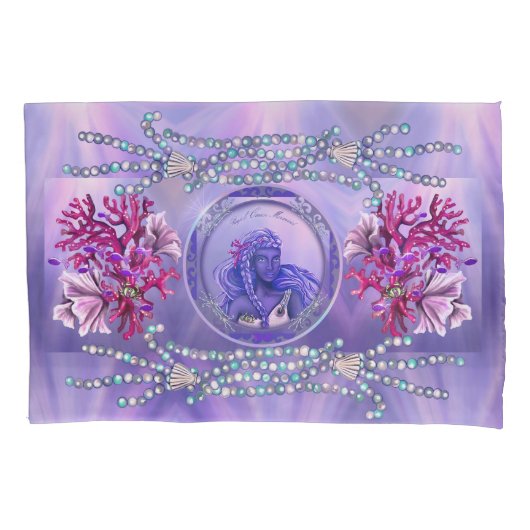 Housse D'oreillers Sirène de mer violette (devant)
