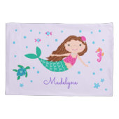 Housse D'oreillers Sirène Sous La Mer Personalisé Violet (Dos)