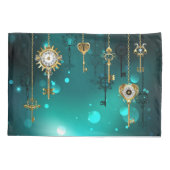 Housse D'oreillers Skeleton Keys on Green Background (Dos-gauche)