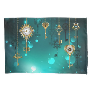 Housse D'oreillers Skeleton Keys on Green Background