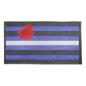 Housse D'oreillers SlipperyJoe's cuir drapeau orgueil noir bleu royal (Dos)
