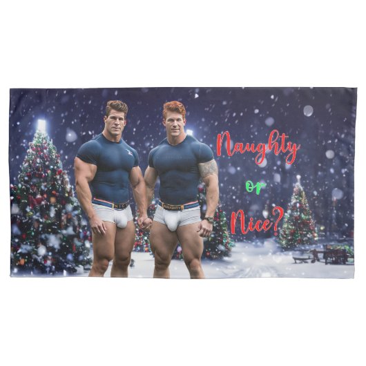 Housse D'oreillers SlipperyJoe's décoré enneigé de Noël tre (devant)