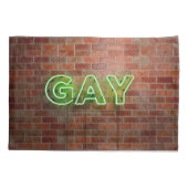 Housse D'oreillers SlipperyJoe's dynamique néon gay signe vert brique (Dos)