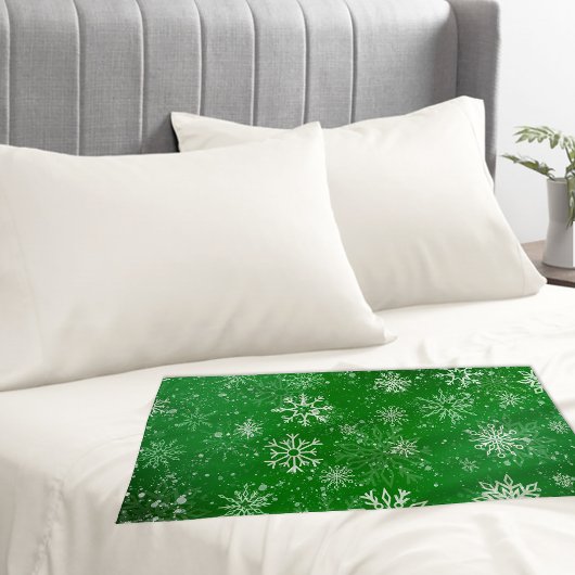 Housse D'oreillers Snowflakes blanc Emerald