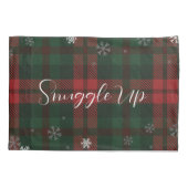 Housse D'oreillers Snowflakes Plaid Motif Christmas Holiday Rustique (Dos-gauche)