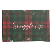 Housse D'oreillers Snowflakes Plaid Motif Christmas Holiday Rustique (devant-Droit)
