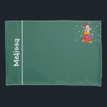 Housse D'oreillers Snowman Christmas Nom personnalisé<br><div class="desc">Améliorez votre jeu d'accessoires de literie de Noël avec ce coque coussin bonhomme de neige mignon. Ajoutez un nom à ce joli design en cliquant sur le lien "Personnaliser" ci-dessus</div>