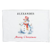 Housse D'oreillers Snowman Photo Festif Fête Noël Personnalisé (devant)