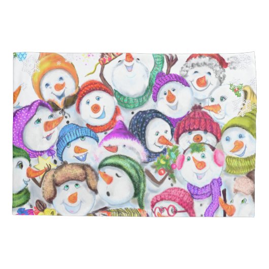 Housse D'oreillers Snowmans Noël Coussin Coque cadeau (Dos)