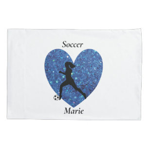 Housse D'oreillers Soccer Girl Heart, Personalized Name soccer Girl