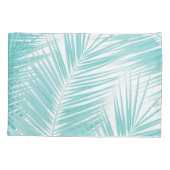 Housse D'oreillers Soft Turquoise Palm Feuilles Dream #1a (Dos)