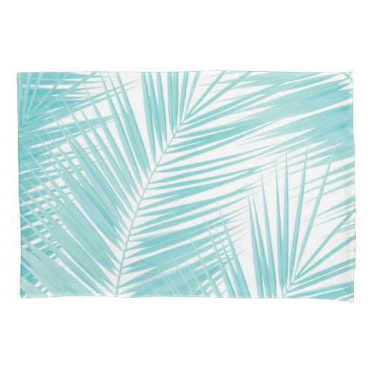 Housse D'oreillers Soft Turquoise Palm Feuilles Dream #1a (devant)